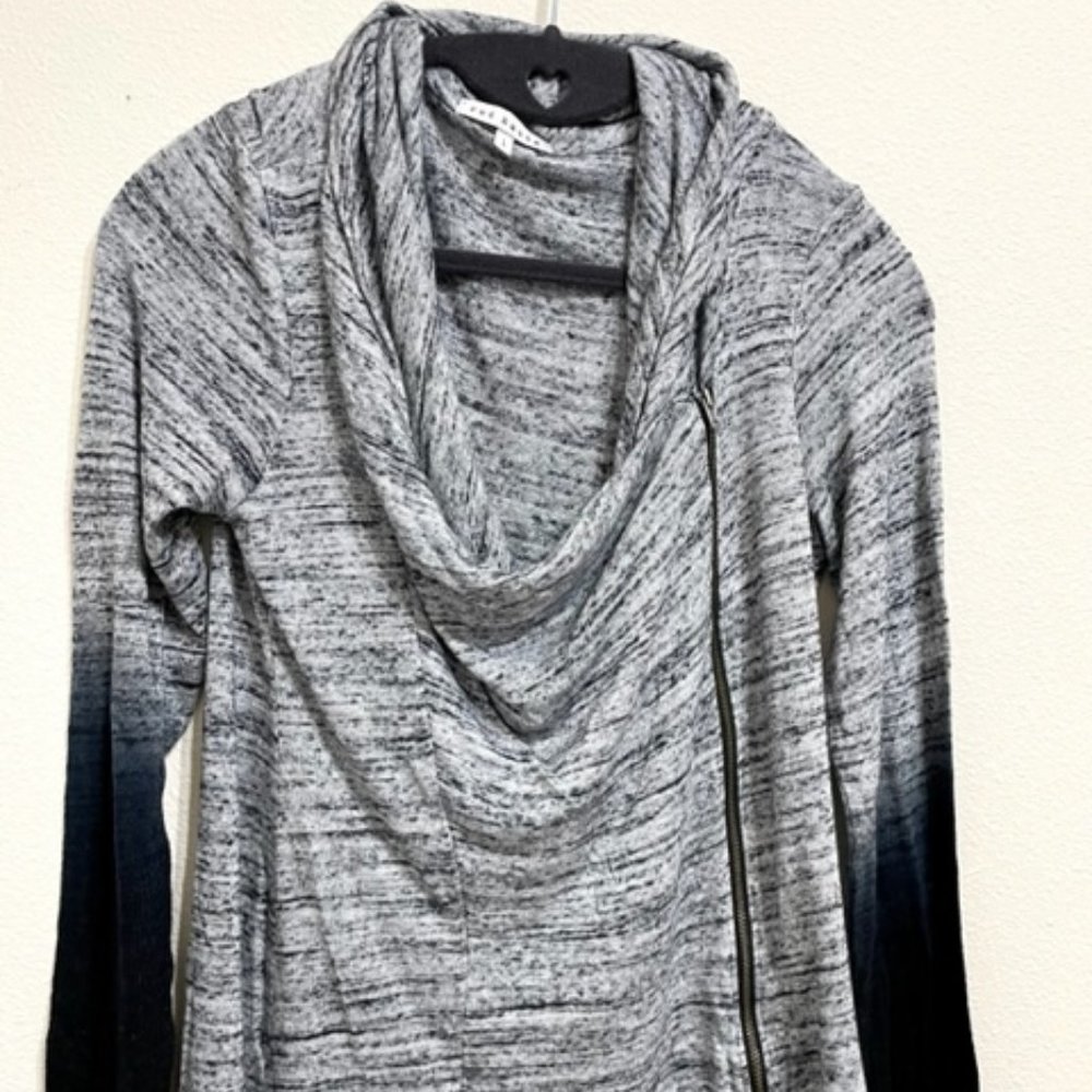 Red Haute L Asymmetrical zipper top long sleeves worn 2xs wear open or zipped